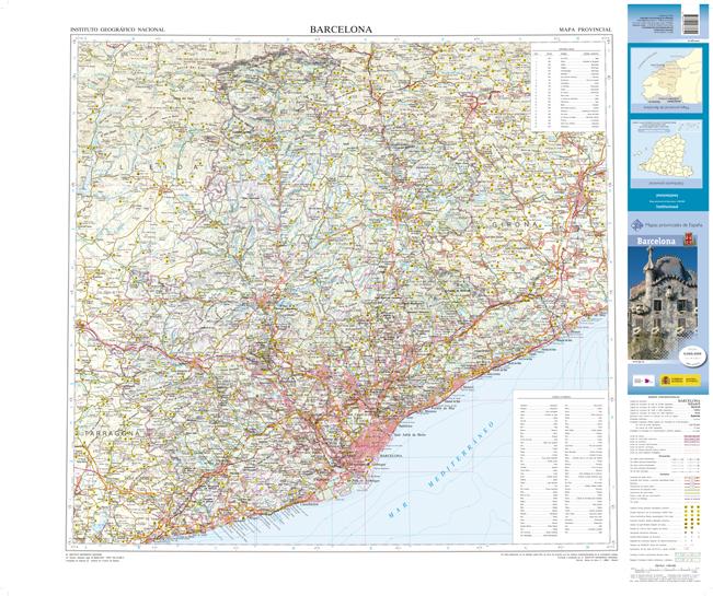 Carte routière provinciale n° 09 - Barcelone (Catalogne)   CNIG