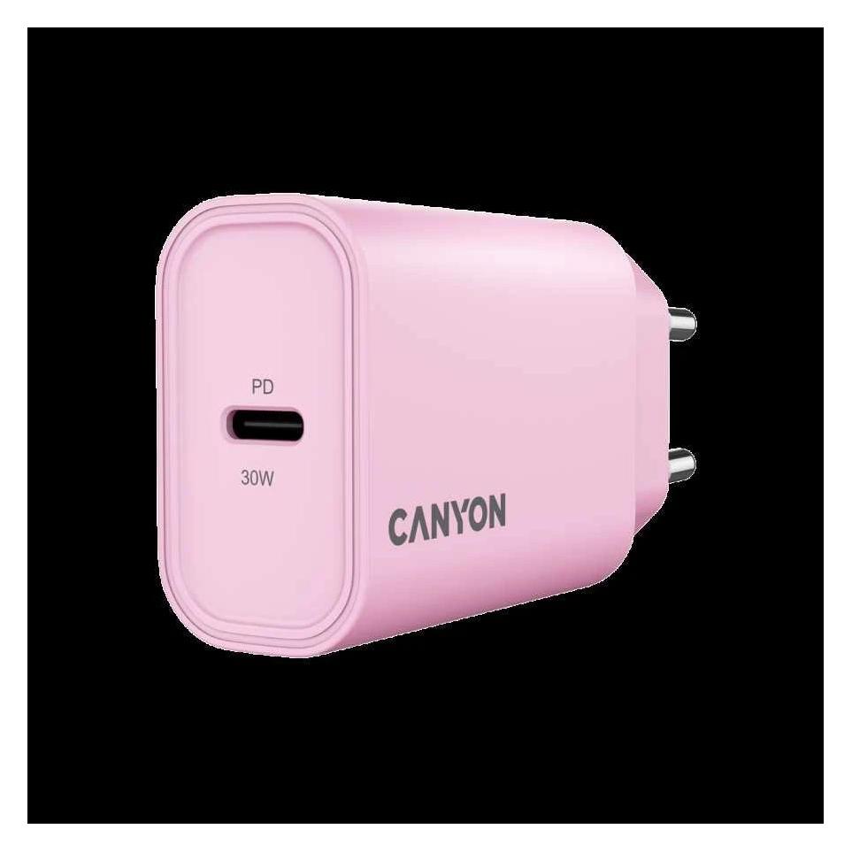 Canyon Adapter charger OnCharge 30CL Max Power 30W 1xPD EU Pink (30 W, 1 Port) (CNE-CHA30CLPK)