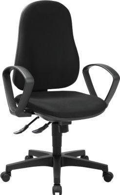 Topstar Bürostuhl SUPPORT SY, Armlehnen, Synchronmechanik, Bandscheibensitz, nachhaltig, Recycling-Kunststoff, schwarz