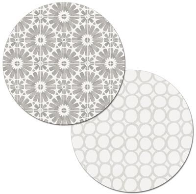 Counterart Country Weekend Grey Round Reversible Wipe-clean Placemats (Set of 4)