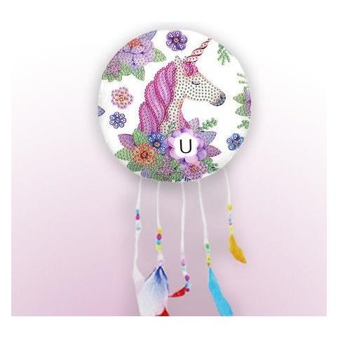 Pracht Diamond Painting Traumfänger Einhorn mit Blumen 15cm (6045-15041)