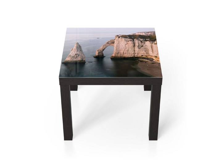 DEQORI Couchtisch 'Klippen von Étretat', Glas Beistelltisch Glastisch modern