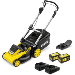 Kärcher Rasenmäher LMO 5-18 Dual Battery Set, Akku, 2x18V / 5Ah, mit 2 Akkus, Ladegerät & Fangkorb 45L
