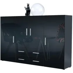 HIGHBOARD Nora Türen in Schwarz Hochglanz