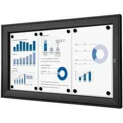 Showdown Displays Abschließbarer Schaukasten »SCS« 3x A4 schwarz, 74.1x38.8x2.3 cm