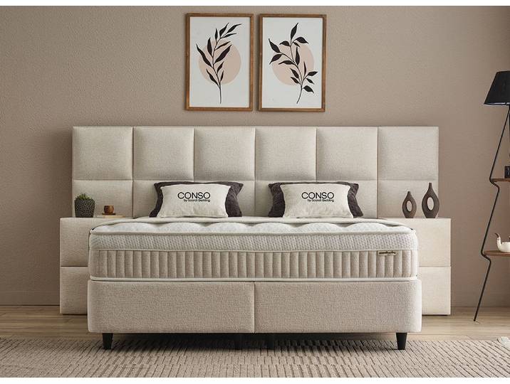 abc bedding Boxspringbett CONSO - Luxus Stauraumbett, Boxbett inkl. Bettkasten, Funktionsbett mit Bettkasten