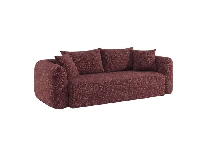 Canapé convertible compressé 3 places tissu bordeaux