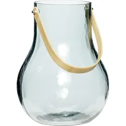 Hübsch Vase blau aus Glas mit Griff