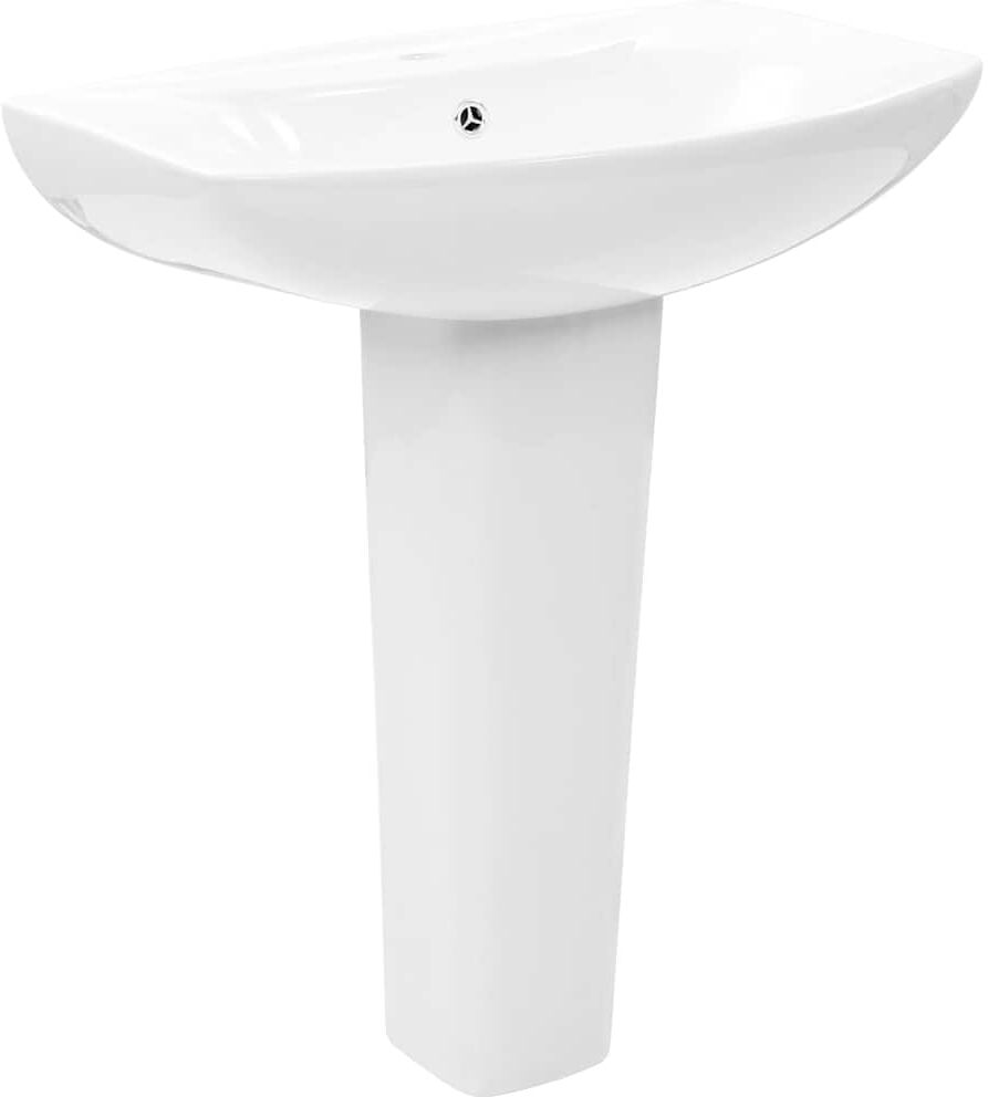 vidaXL Vasque autoportant avec socle Céramique Blanc 650x520x200 mm