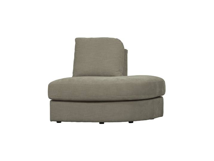 Élément de canapé 1 place angle rond droit tissu gris chaud FAMIL