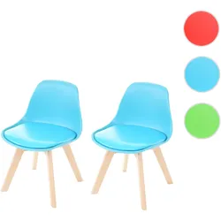 Einzelst�ck | 2er-Set Kinderstuhl HWC-E81, Kinderhocker Stuhl Kindermöbel Kinderzimmer, 55x38x39cm ~ Kunstleder, blau