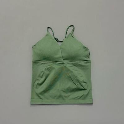 Daily Discovery Vision Twist Front Yoga Tank Top For Women Halter V Neck Longline Workout Top With High Stretch willow Green m