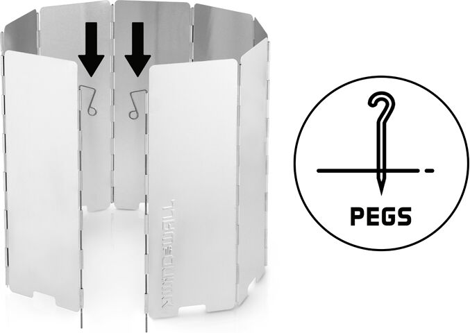 Pare-vent pour un réchaud à gaz Delphin WindWALL 75x25cm / 9 panneaux