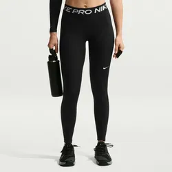 NIKE Pro Mid-Waist Leggings Damen 010 - black/white XXS