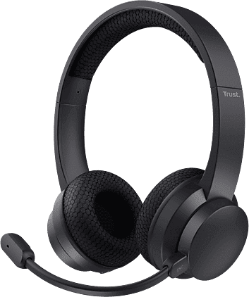 Auriculares inalámbricos - Trust Ayda, Supraaurales, Diadema, Con micrófono, Bluetooth, Negro