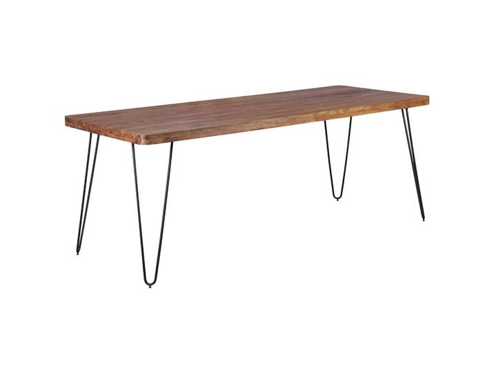 Mid.you Esstisch, Sheeshamfarben, Holz, Sheesham, massiv, rechteckig, Haarnadel, 80x76x200 cm, Holzmöbel, Holztische, Esstische Holz, Massivholztische