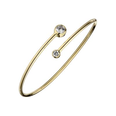 Armreif JOBO, gold (goldfarben), Armbänder, Damen, Silber 925 (Sterlingsilber), Armreif, 925 Silber vergoldet mit 2 Zirkonia