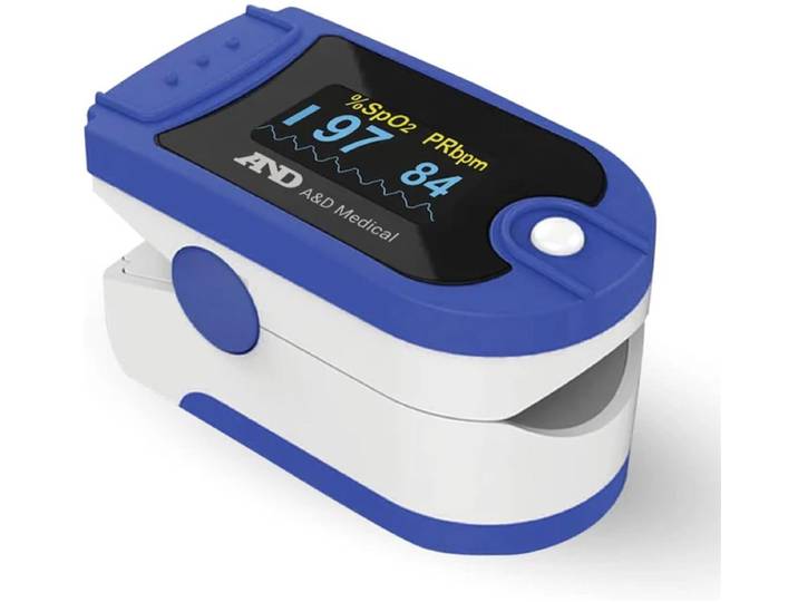 A&D UP-200 saturatiemeter - Meet Zuurstofgehalte\, Hartslag & Perfusie - Zuurstofmeter Vinger voor Thuis & Onderweg - Compact & Betrouwbaar - Medisch Gecertificeerd