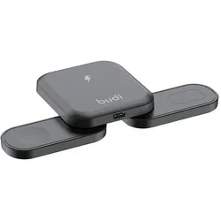 Budi Wireless charger 3 in 1, 15W (20 W), Wireless Charger, Schwarz