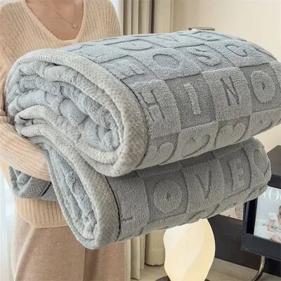 Shop Station Love Heart Coral Fleece Throw Blanket Super Soft Heart Throw Blanket For Bed, Sofa & Couch grey 39.37 59.06 In