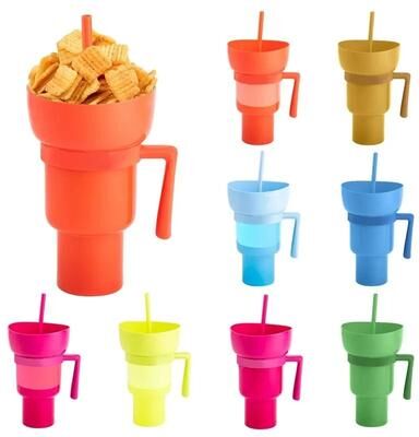 Uplifted Finds 2 In 1 High Capacity Stadium Snack & Beverage Cup pink