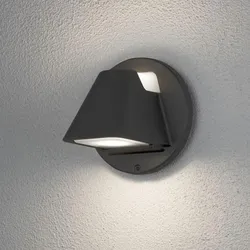 Konstsmide 427-750 Hild Wandleuchte schwarz lackiertes Aluminium, gefrostets Acrylglas