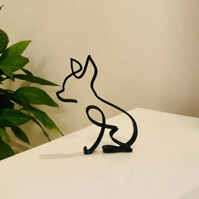 Inspire Curations ArtPaw Wrought Iron Dog Figurine Modern Abstract Metal Dog Sculpture Decor 1