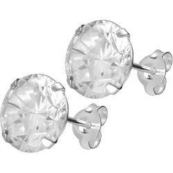 925er Silber Ohrstecker RUNDER KRISTALL