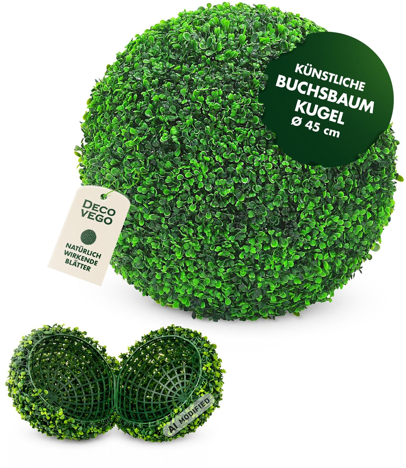 Decovego Kunstmatige Buxusbal Groen Decoratie Ø 45 cm