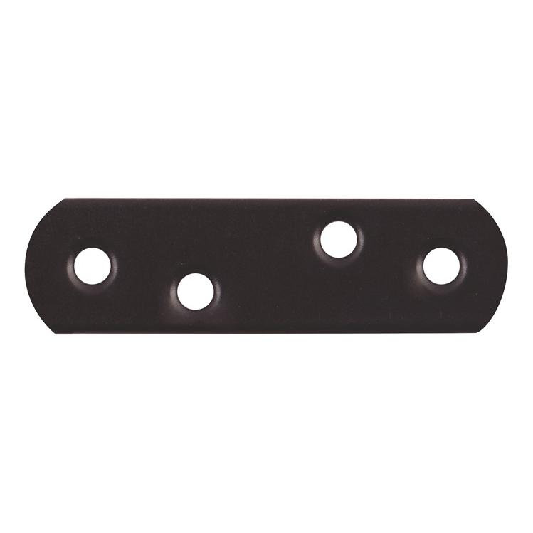 GAH Flachverbinder Länge 57 mm Breite 16 mm Stärke 1,5 mm Stahl schwarz kunststoffbeschichtet (Flachverbinder, 100 Stk.) (329372)