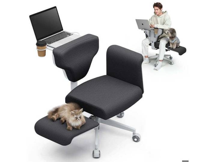 Fauteuil professionnel multi-positions NEWTRAL Freedom-X FF-DG avec accoudoirs gris foncé
