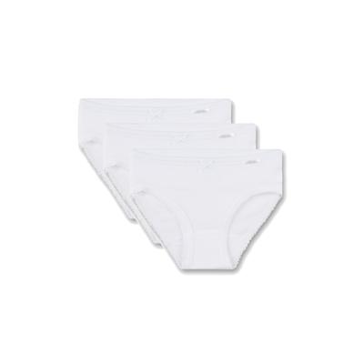 Slip SANETTA "Slip 3er Pack", Mädchen, Gr. 128, weiß, Obermaterial: 100% Baumwolle CO., Unterhosen Slip