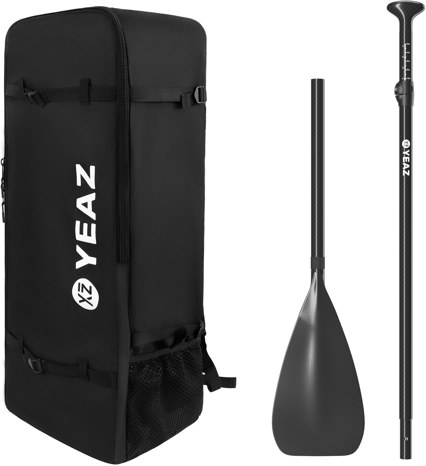 SUP-Paddel YEAZ "Rucksack & Carbon-Paddel KIT CARBON", schwarz, Paddel