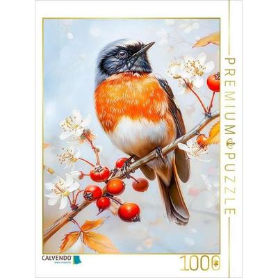 CALVENDO Puzzle Einheimischer Singvogel Gartenrotschwanz Malerei | 1000 Teile Lege-Größe 64x48cm Foto-Puzzle für glückliche Stunden