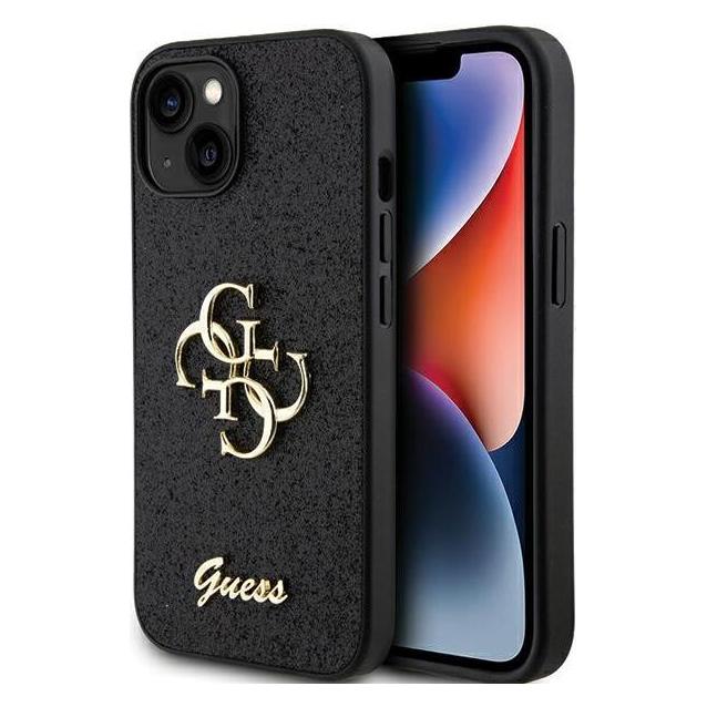 Guess GUHCP15SHG4SGK iPhone 15 6.1" czarny/black hardcase Glitter Script Big 4G (Apple iPhone 15) (GUE003088-0)