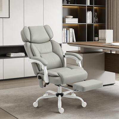 toswini Faux Leather Heated Massage Office Chair with Recline and Padded Footrest