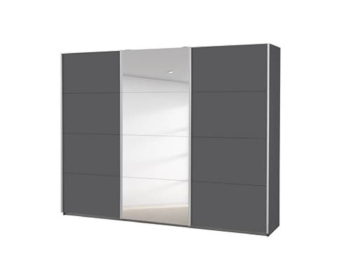 Rauch Möbel Caracas, Schwebetürenschrank, Grau metallic, Breite 271 cm