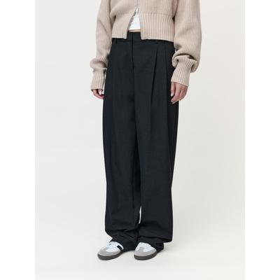 Stoffhose LEGER "Julie Tall, LeGer by Lena Gercke", Damen, Gr. 42, N-Gr, schwarz, Obermaterial: 63% Polyester, 26% Viskose, 6% Modal, 5% Elasthan, extralang, Hosen Stoffhose, mit Bund- und Bügelfalte, feines Muster, länger geschnitten