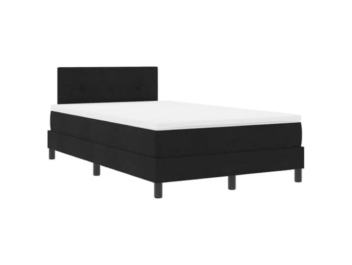 KKgypkn Boxspringbett 120x200 cm mit LED, Matratze und verstellbarem Kopfteil, Schwarz, Stoff