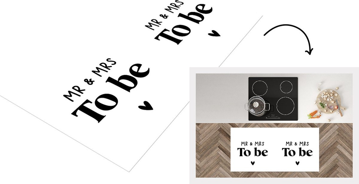 KitchenYeah Keukenloper Vinyl met Mr & Mrs to be Quote - 120 x 60 cm