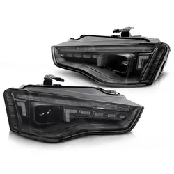 VOLL LED Tagfahrlicht Scheinwerfer Set passend für Audi A5 Facelift 11-16 Schwarz mit dynamischen Blinker