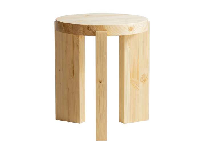 Vaarnii 001 Stool runder Hocker Matt geöltes Kiefernholz, Ø40x44 cm