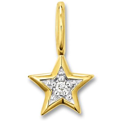 Kettenanhänger ONE ELEMENT "0.01 ct Diamant Brillant Stern Anhänger", gold, Schmuckanhänger, Damen, 0,01, Diamanten Gelbgold 333 Gold, Diamanten, Gelbgold 333, Gold, Kettenanhänger, Fein gearbeitet – edle Brillanz mit Diamantbesatz