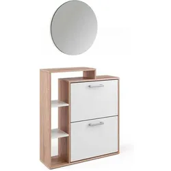 Vicco, Schuhschrank, Orlando mit Spiegel (80 x 25 x 90 cm)