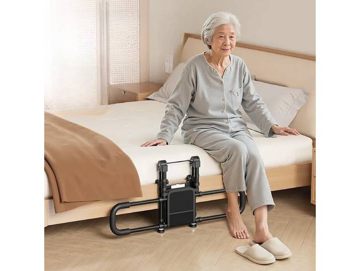 Garde-corps de lit pliable avec lumières, lit barandal de chevet pour personnes âgées, garde-corps de lit Anti-chute à assistance renforcée pour personnes âgées