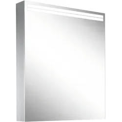 Schneider ARANGA TW Lichtspiegelschrank, eine Tür mit Anschlag links, 595x120x700mm, Lichtbänder oben, 160.461.01.50, Ausführung: CH-Norm/Korpus silber eloxiert