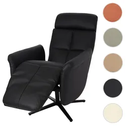 Relaxsessel HWC-L10, Design Fernsehsessel TV-Sessel Liegesessel, Liegefunktion drehbar ~ schwarz