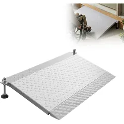 VEVOR Schwellenrampe 980x600mm, 453,6kg Belastbare Rollstuhlrampe mit Verstellbarer Höhe, Rutschfeste Metall-Auffahrschiene, Stabile Auffahrrampe für Rollstuhl Scooter Türschwelle Bordsteine Treppen