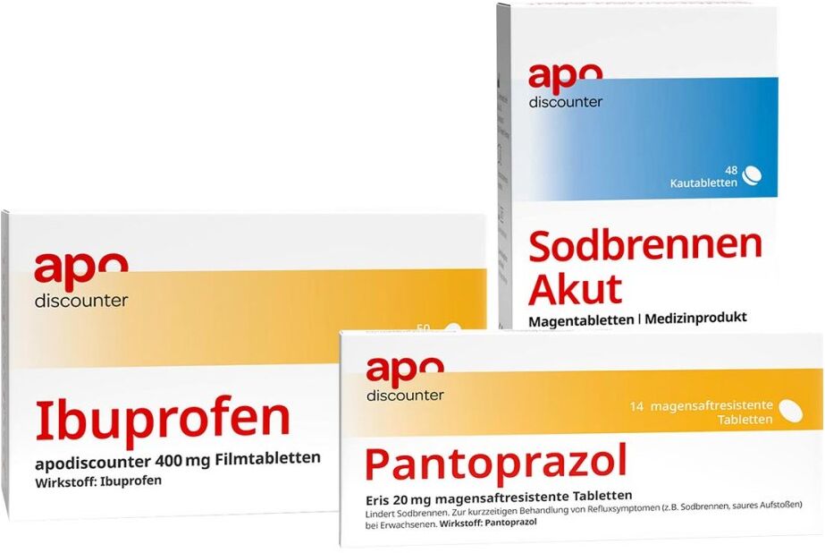 apodiscounter Sparset: Pantoprazol + Ibu + Sodbrennen Akut 1Pck