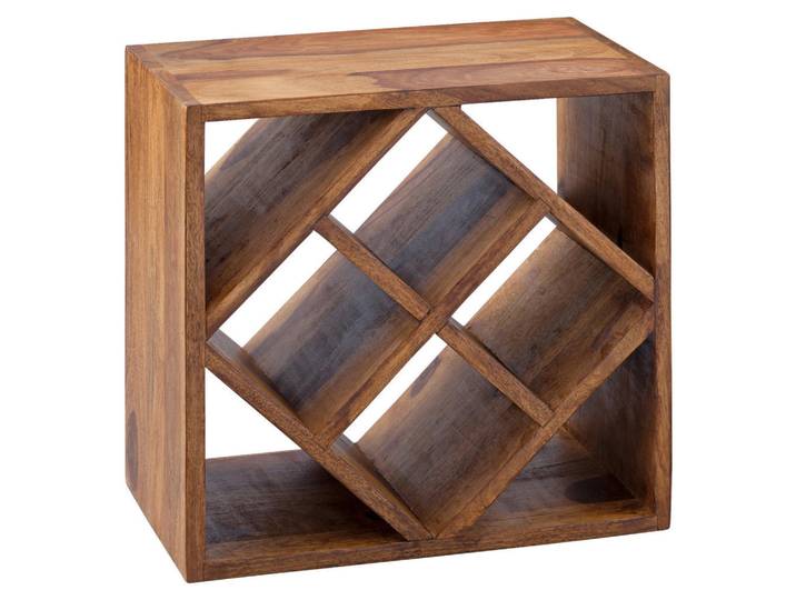 Mid.you Weinregal, Sheesham, Holz, Sheesham, massiv, 40x40x25 cm, Holzmöbel, Holzregale, Weinregale Holz